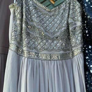 Long Prom Dress Lavendar gray